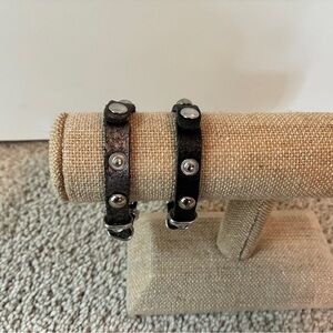 Black & Gray Leather Bracelets